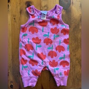 Hanna Andersson Pink Romper with Red and Green Accents